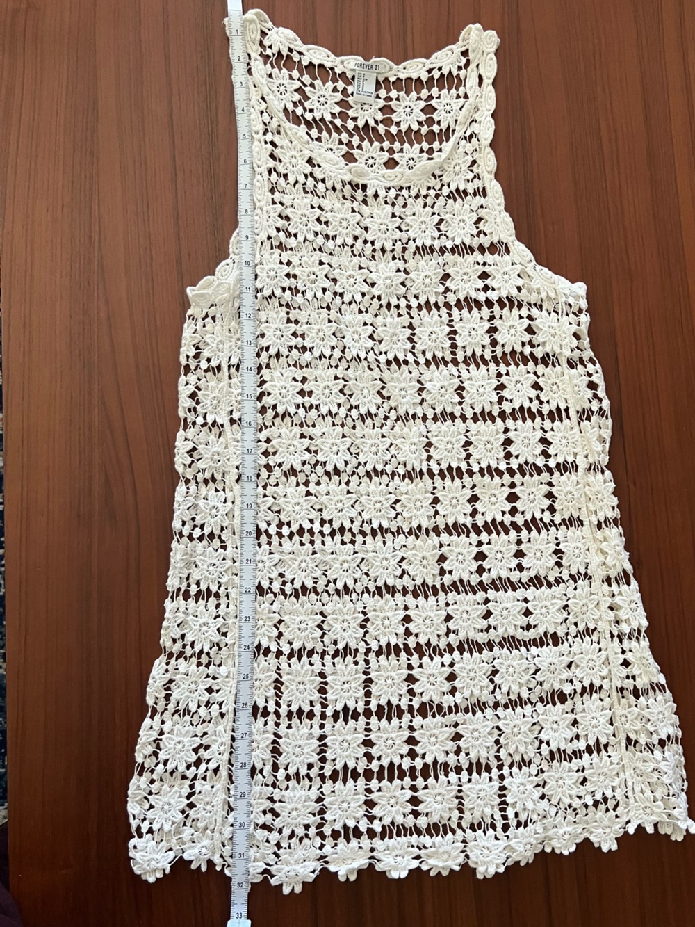 Forever 21 Cream Crochet dress or swim cover up